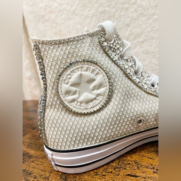 Converse All Star Hautelook Textured High-Tops Y2K McBling Sparkle Diamond W 8 - Picture 6 of 16